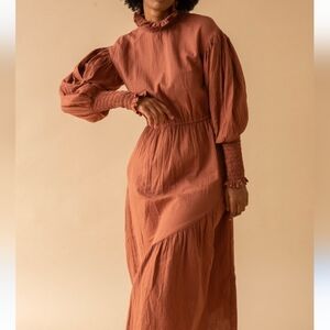 Atelier Delphine Kohaku Dress In Brick Brown M